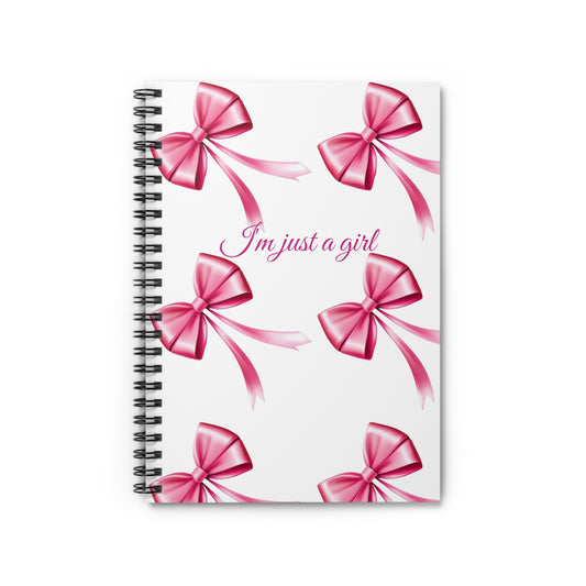 Coquette Journal Lana Del Rey Aesthetic Lined Paper Floral Print Journal Pink Bow Aesthetic Spiral Journal - Ruled Line