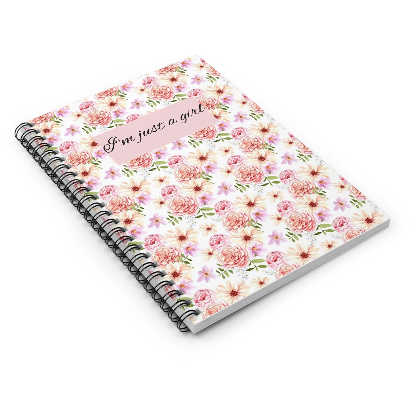 Coquette Journal Lana Del Rey Aesthetic Lined Paper Floral Print Journal Pink Bow Aesthetic Vintage Aesthetic Journal - Spiral Notebook