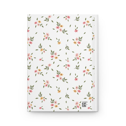 Coquette Journal Aesthetic Lined Paper Floral Print Pink Bow Vintage Aesthetic Journal - Hardcover Matte