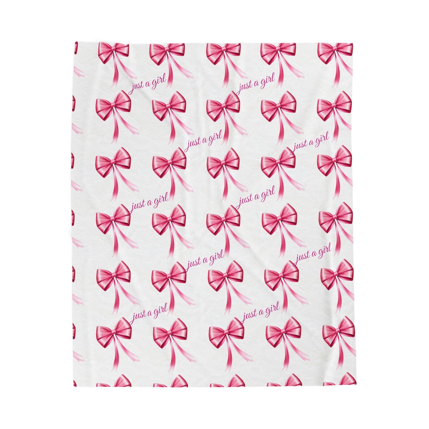 Coquette Lana Del Rey Just a Girl Aesthetic Pink Bow Bow Velveteen Plush Blanket