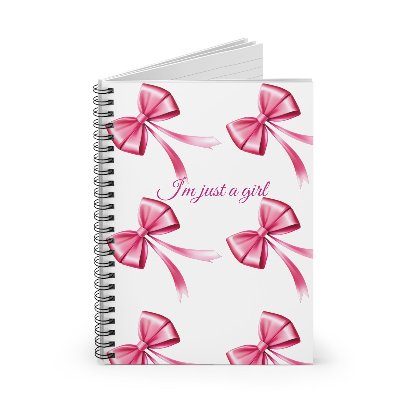 Coquette Journal Lana Del Rey Aesthetic Lined Paper Floral Print Journal Pink Bow Aesthetic Spiral Journal - Ruled Line