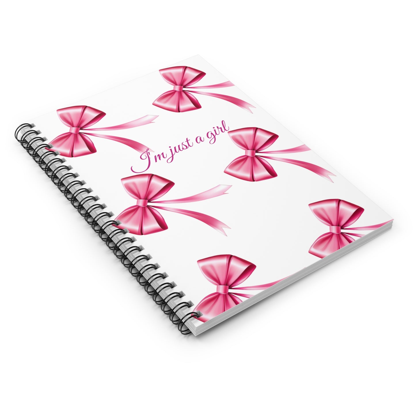 Coquette Journal Lana Del Rey Aesthetic Lined Paper Floral Print Journal Pink Bow Aesthetic Spiral Journal - Ruled Line